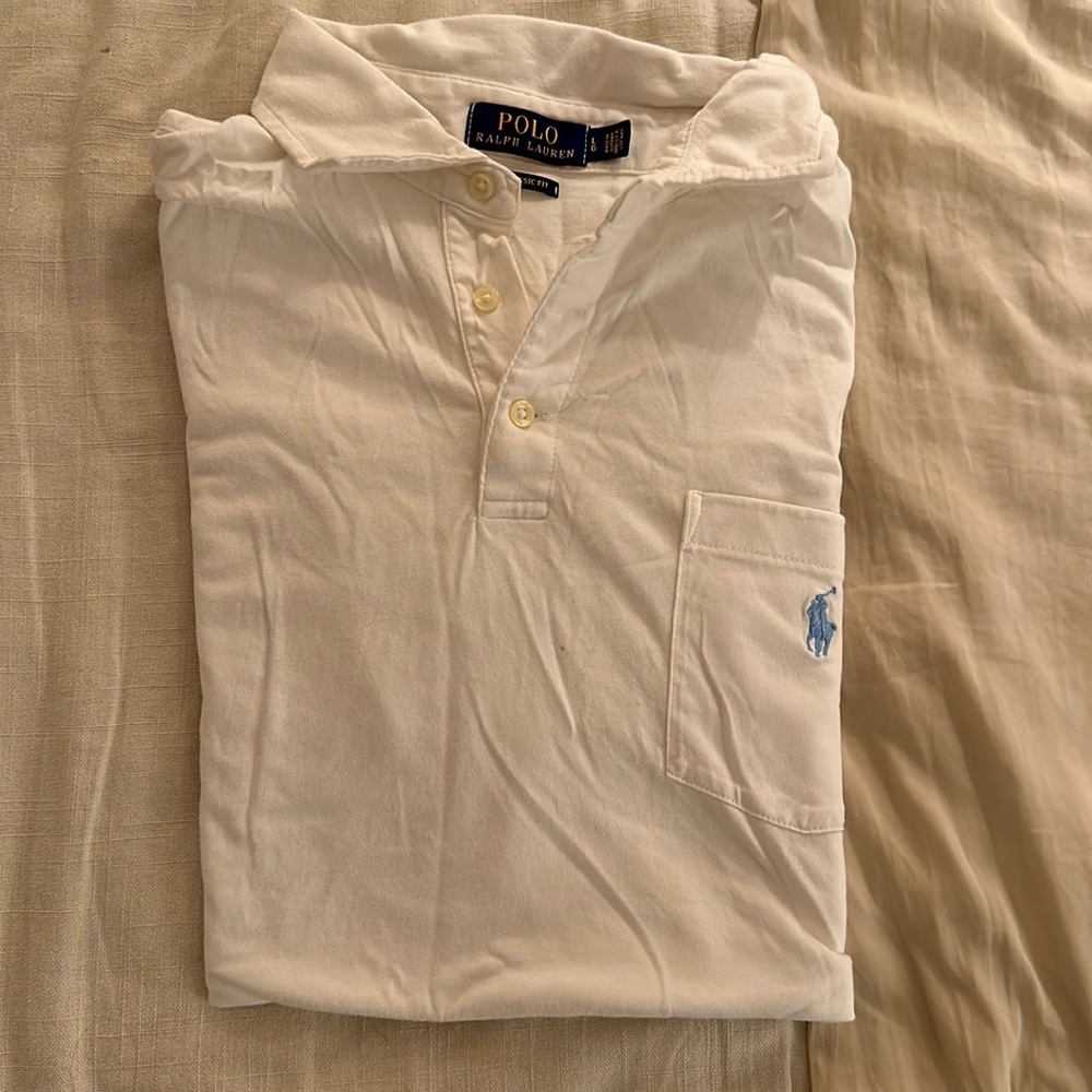 White polo Ralph Lauren shirt size large